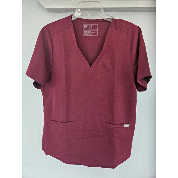 FIGS Casma Three Pocket Scrub Top Burgundy Womens XXL Technical Collection - Picture 1 of 6